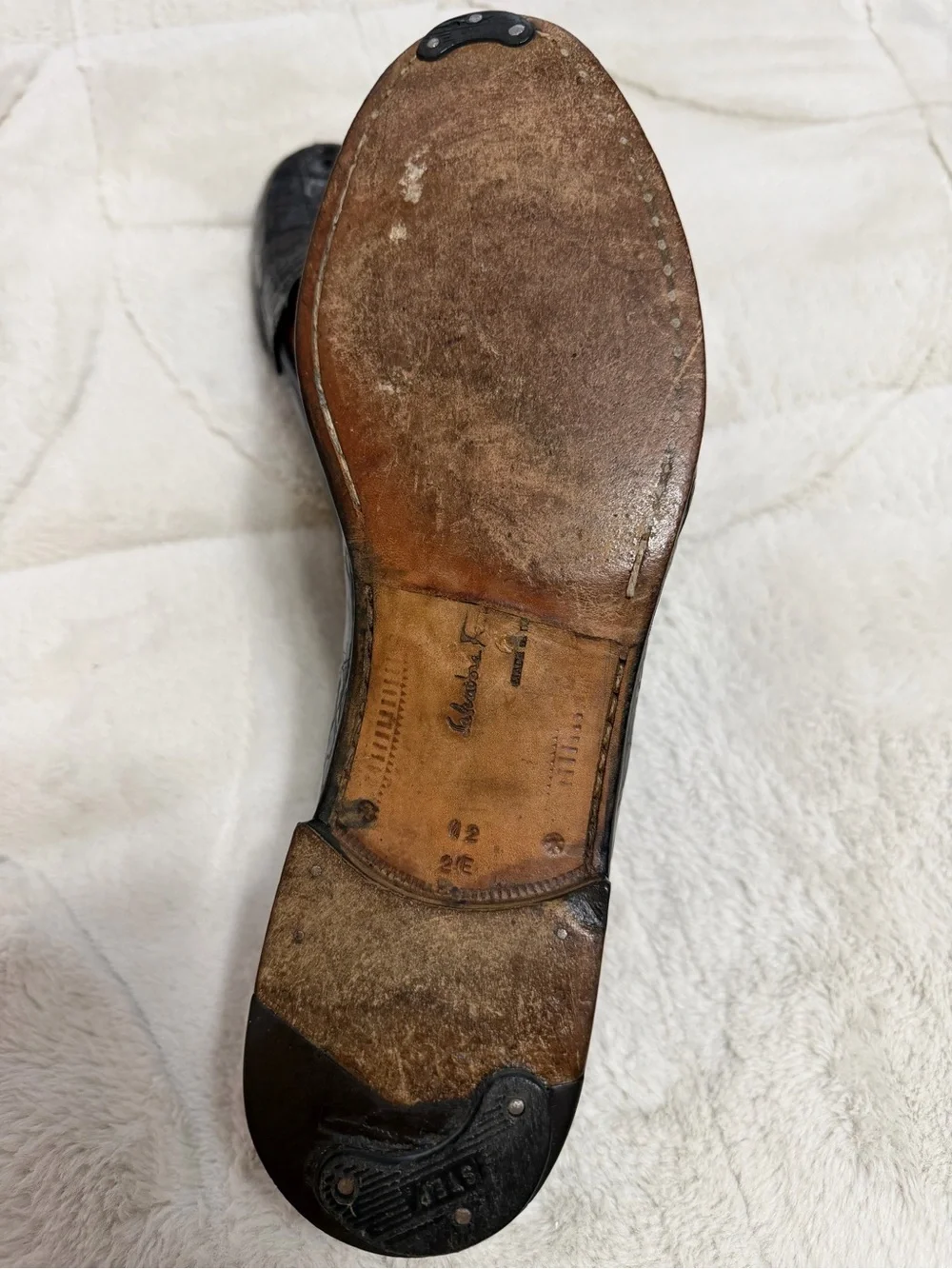 $2000 Ferragamo Genuine Crocodile Alligator Exotic Skin Penny Loafers 12EE 13